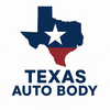 Logo of Texas Auto Body: Texas outline with red, white, and blue color scheme and a white star. Text "TEXAS AUTO BODY".