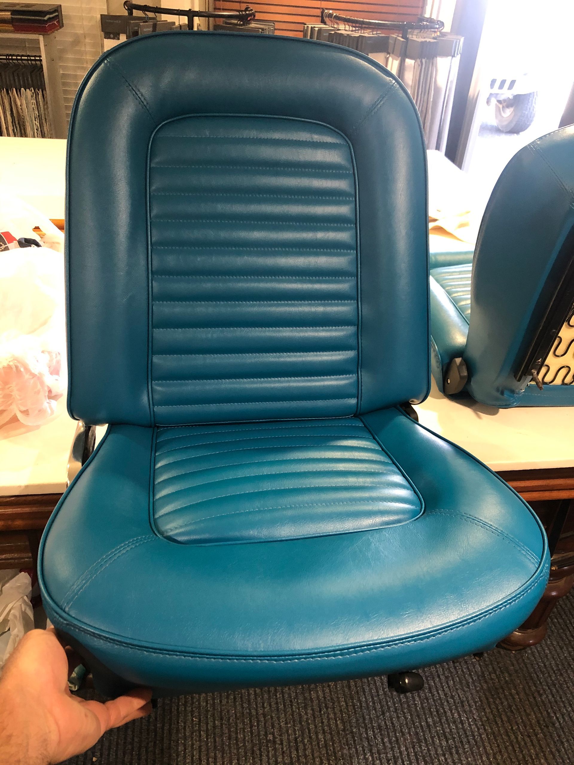 The Inside Of A Boat With A Couch And A Bed — Gaeta's Upholstery Blinds & Awnings in Grafton, NSW