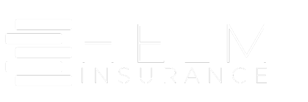 A white logo for a company called heli insurance group on a white background.