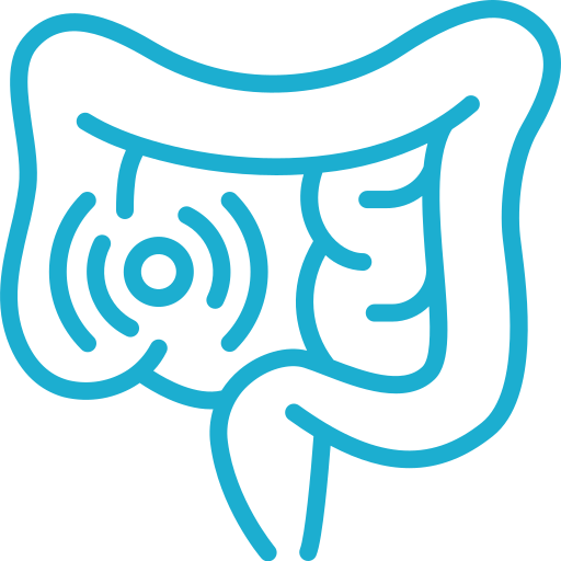 Un disegno a tratteggio di un intestino crasso icona gratuita