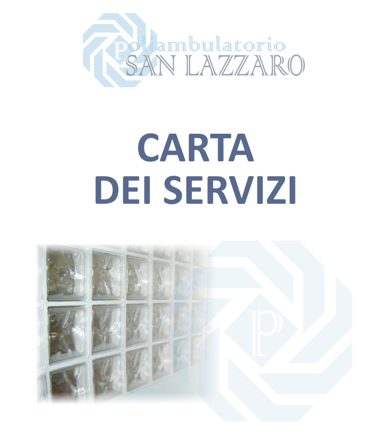 A paper that says carta dei servizi on it