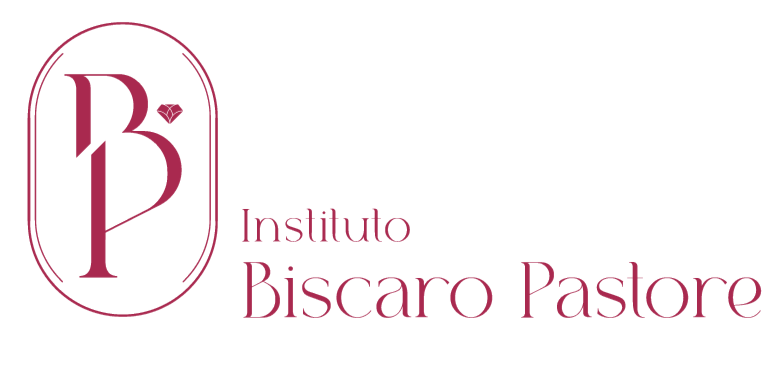 O logotipo do instituto biscaro pastore é vermelho e branco