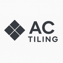 Logo for AC Tiling featuring a diamond-shaped tile design and the words "AC TILING" in dark gray.