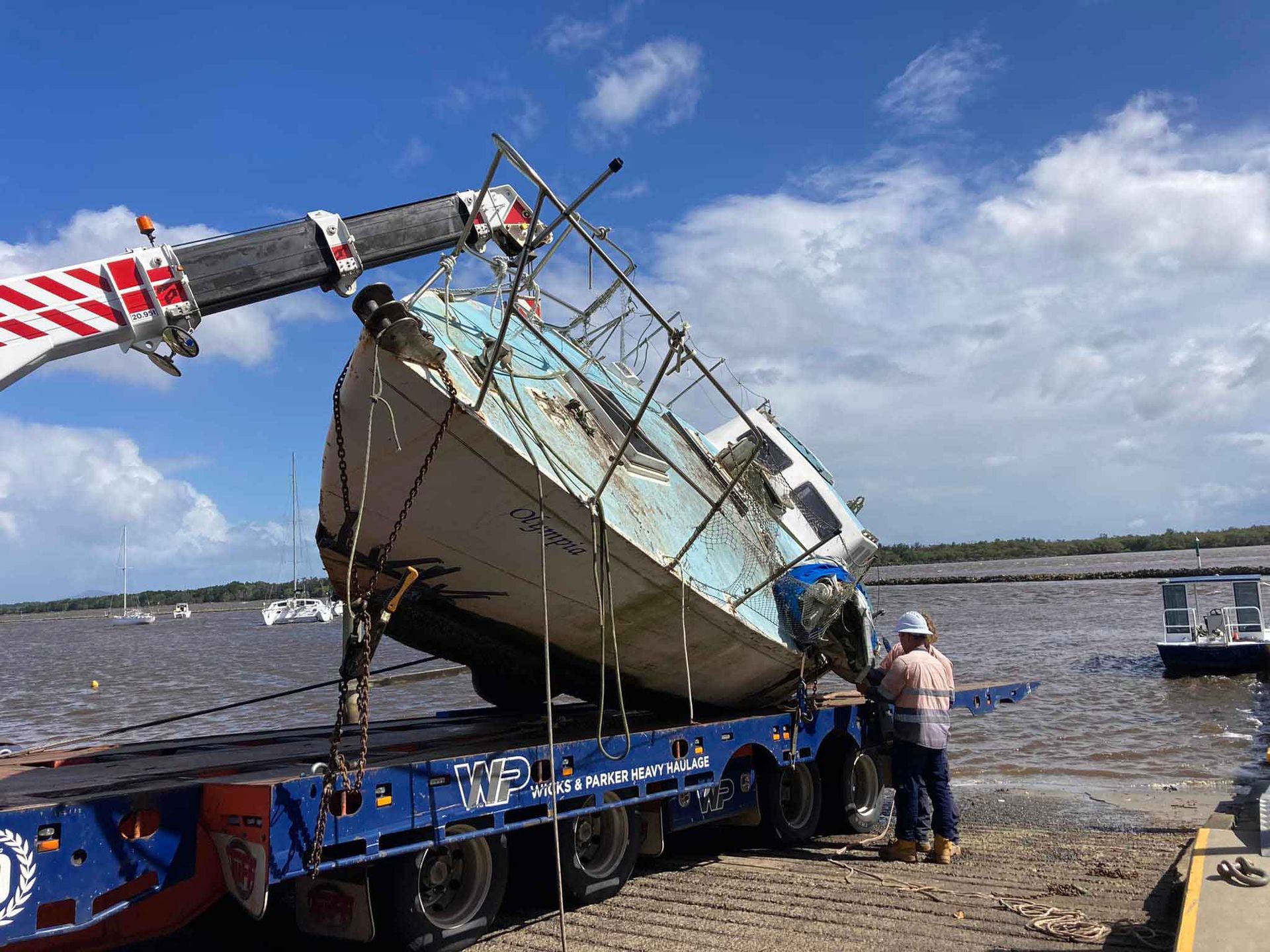 Boat being towed from the sea — Underwater Inspection Mid North Coast, NSW