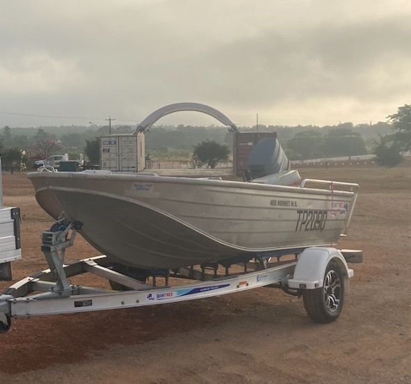 Man using a pumping machine for water — Marine Hire Mid North Coast, NSW