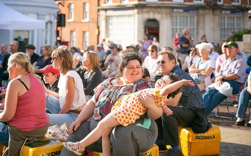 People enjoying the music at the Fakenham Music Festival