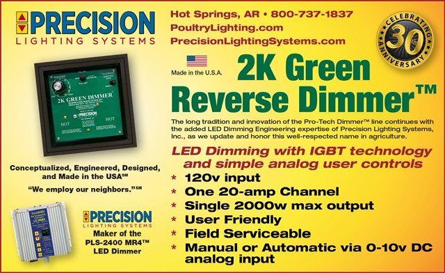 An advertisement for a 2k green reverse dimmer