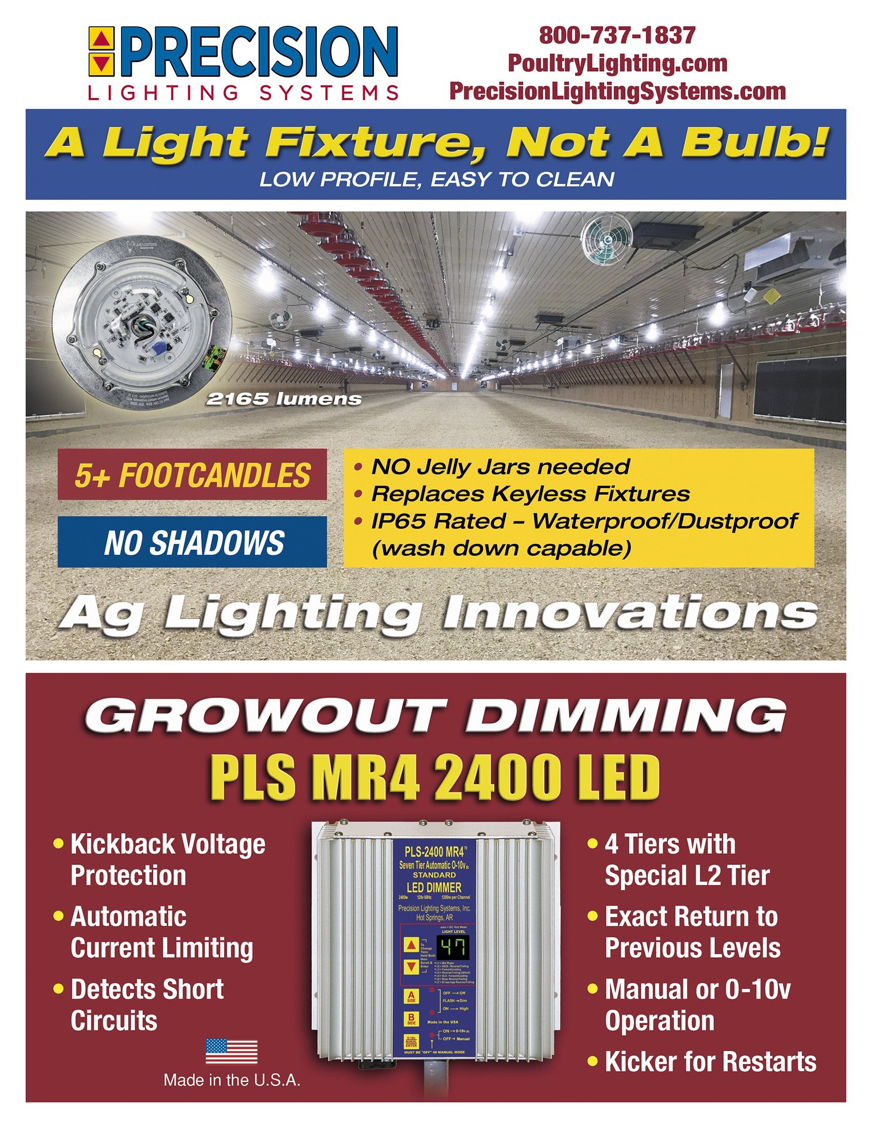 A brochure for precision lighting systems shows a light fixture , not a bulb.