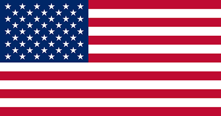 The american flag is red , white and blue with stars on it.