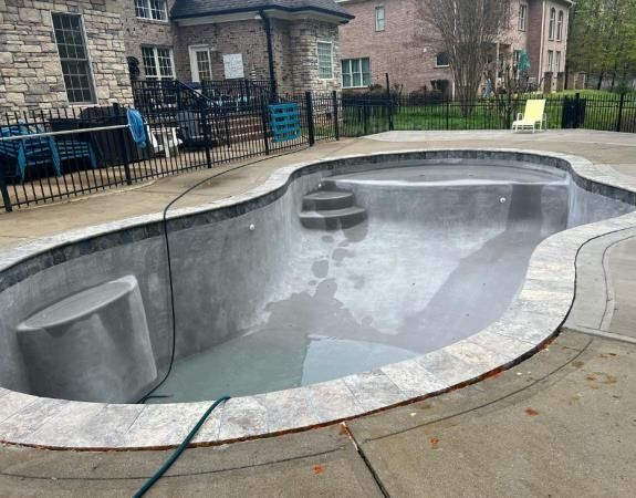 an inground pool under construction by Caroline Pool Plastering in Charlotte, NC