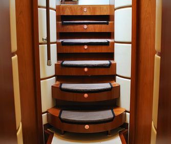 Custom staircase inside captains quarters