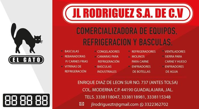 JL Rodríguez SA de CV -Comercializadora de equipos de refrigeración y básculas
