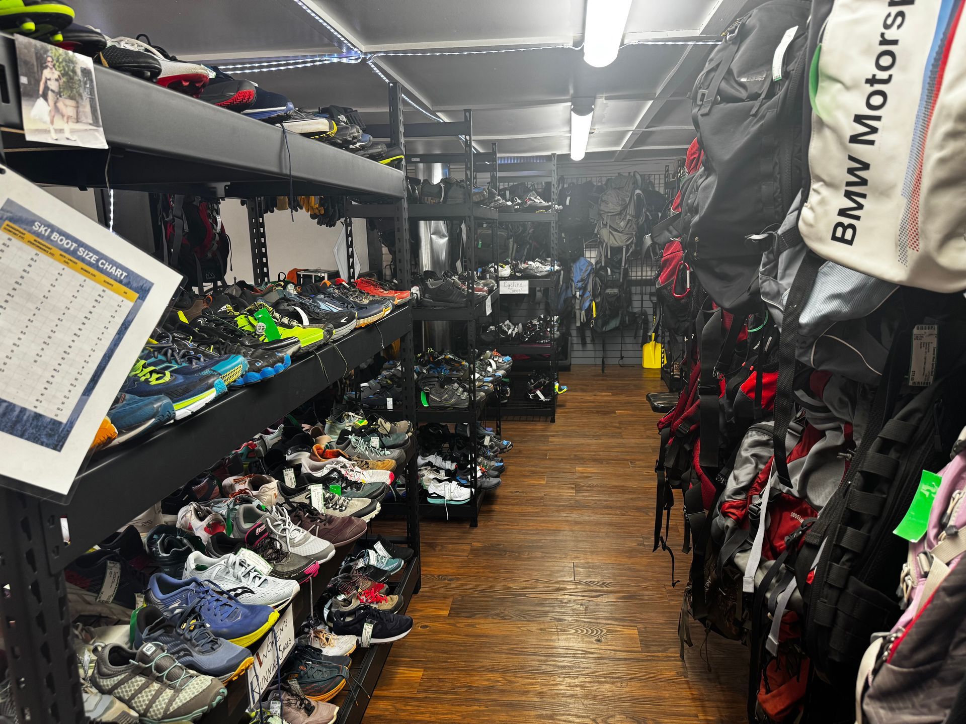 A store filled with lots of shoes and bags.