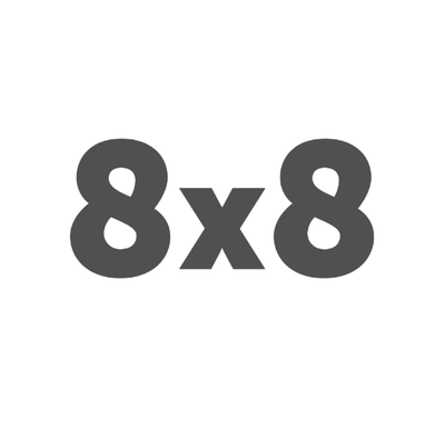 8x8 text in dark gray on a white background.