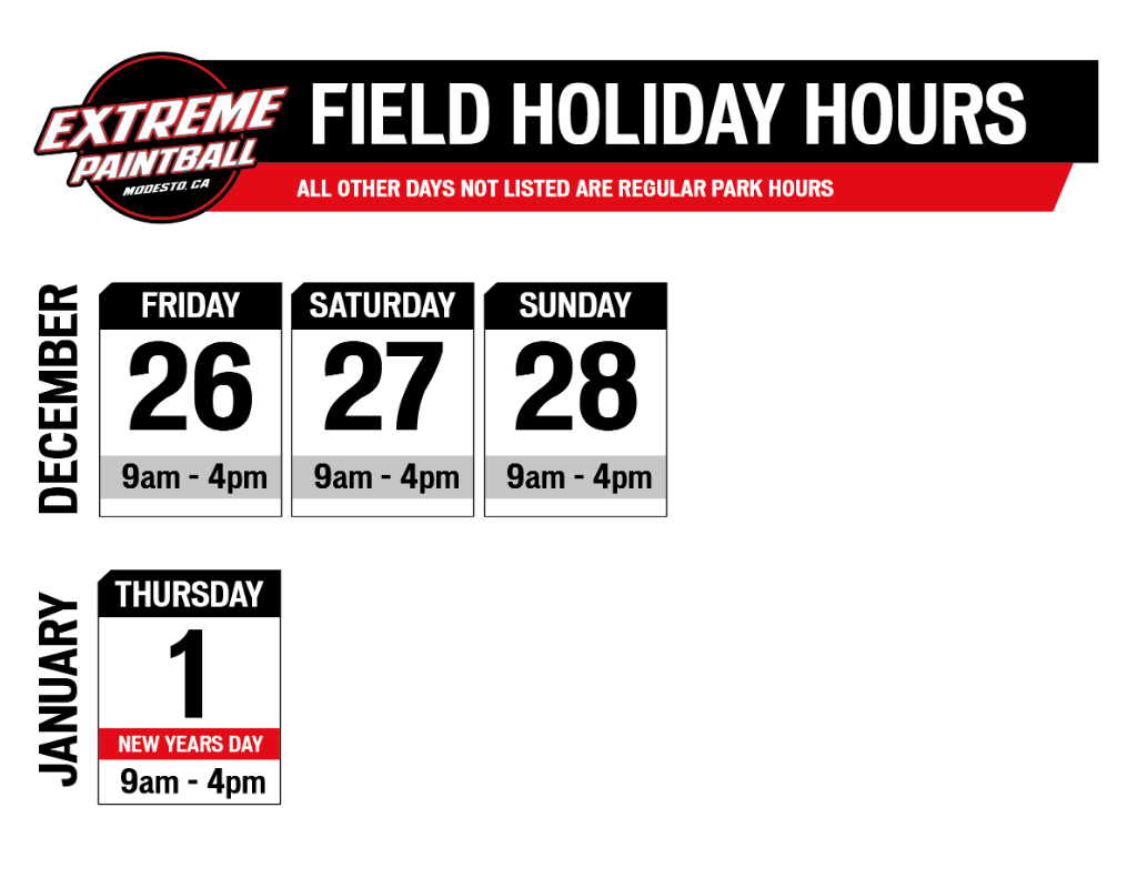 Extreme Park Holiday Hours 2025