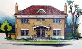 Drawing of an old duplex