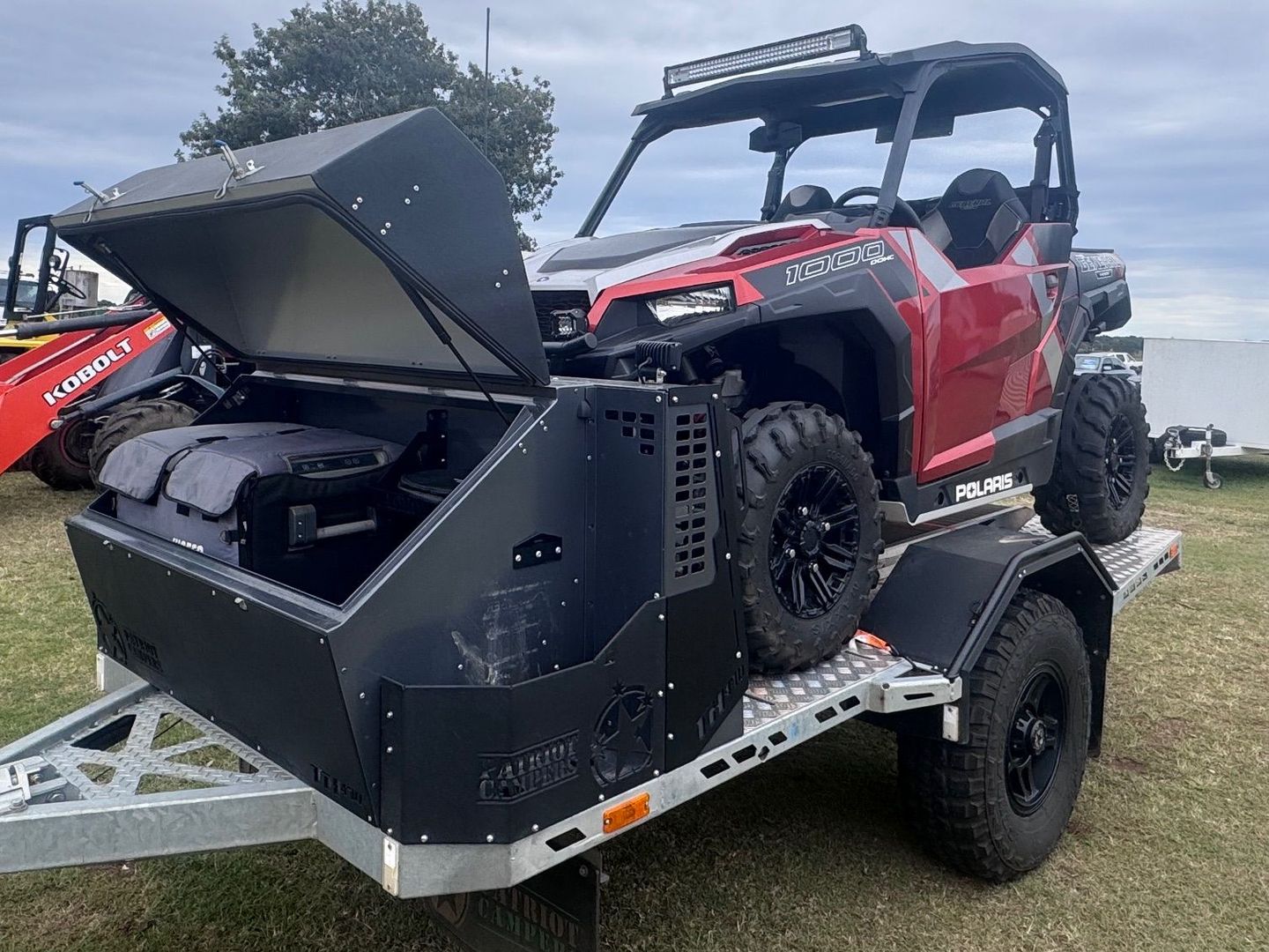 Red Polaris General ATV on A Trailer — Bundaberg Auction Centre in Gooburrum, QLD