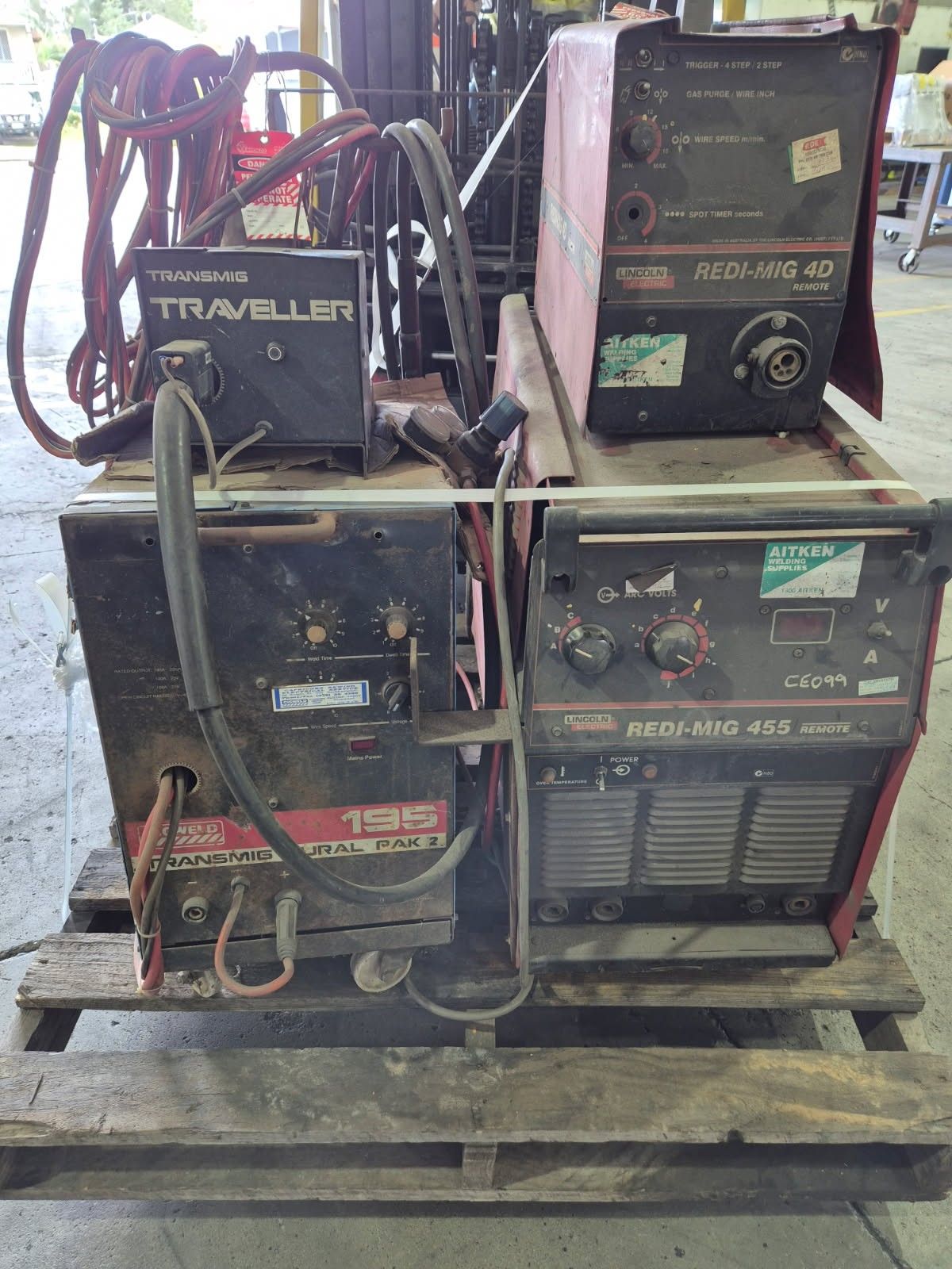 Welding Equipment on A Wooden Pallet — Bundaberg Auction Centre in Gooburrum, QLD