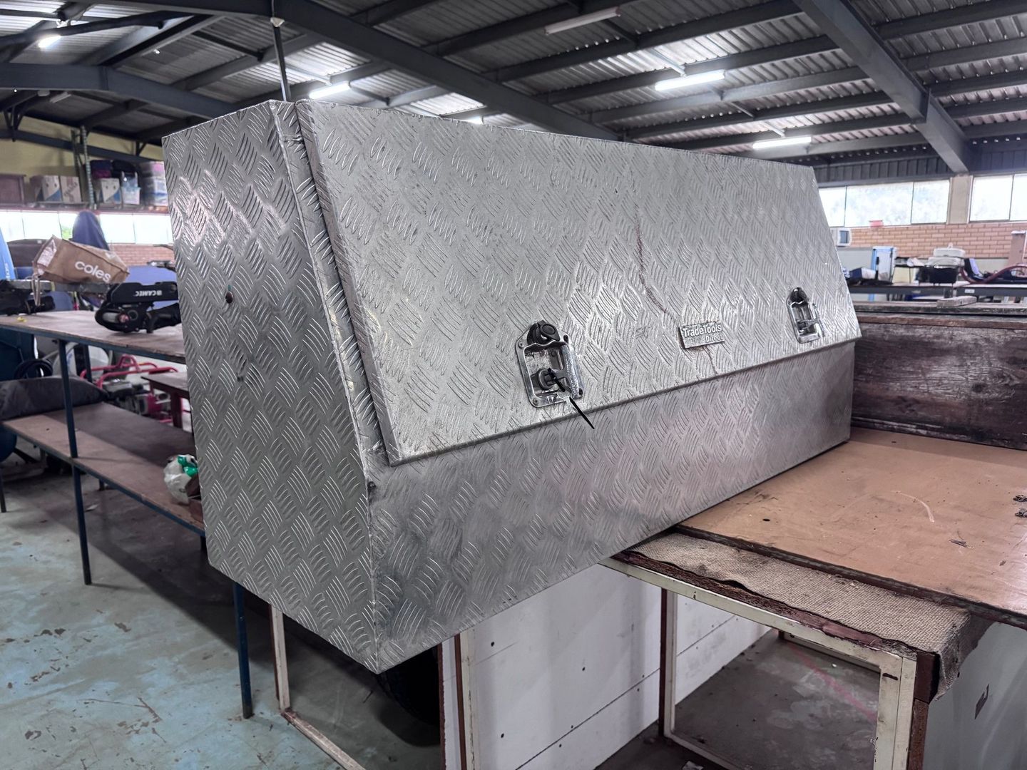 Aluminum Toolbox with Diamond Plate Pattern — Bundaberg Auction Centre in Gooburrum, QLD