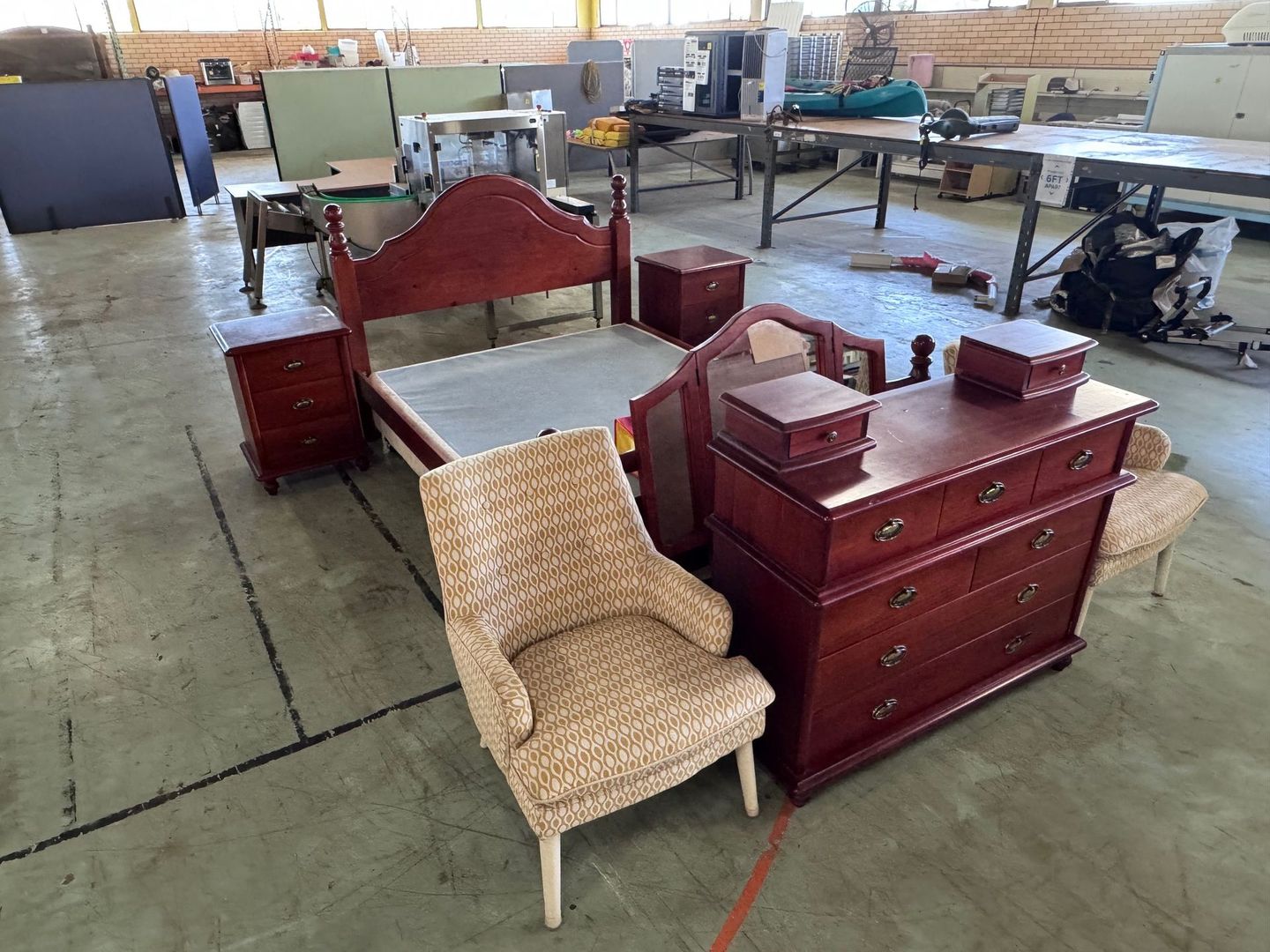 Bedroom Furniture Set in A Workshop — Bundaberg Auction Centre in Gooburrum, QLD