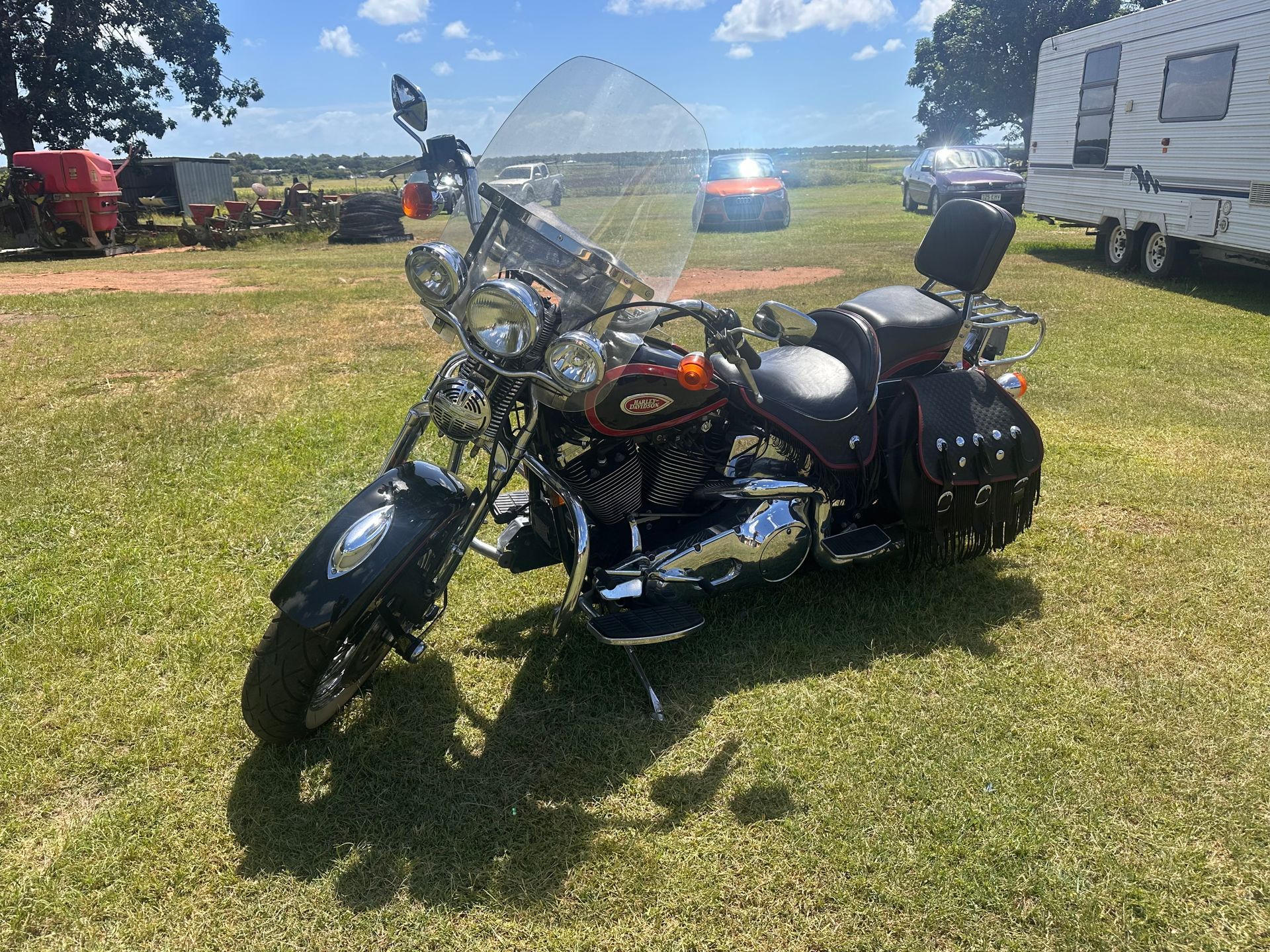 Black and Chrome Motorcycle with Windshield — Bundaberg Auction Centre in Gooburrum, QLD
