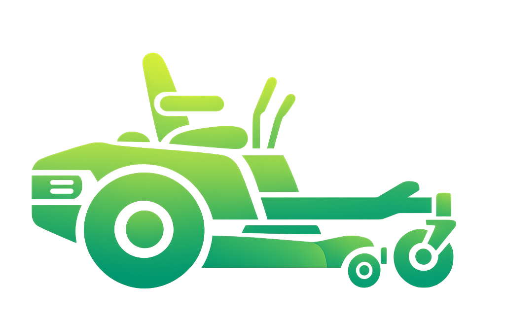 Green gradient riding lawn mower.