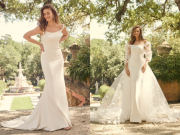 detachable sleeves, removable train wedding dress, wedding gown central valley, wedding gown near me
