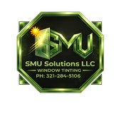 A stop sign with SMU Solutions LLC written on it