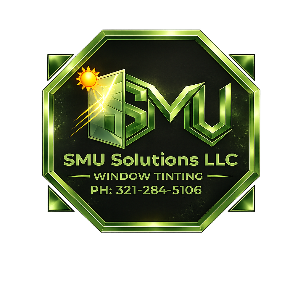 A stop sign with SMU Solutions LLC written on it