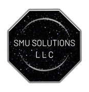 A stop sign with SMU Solutions LLC written on it