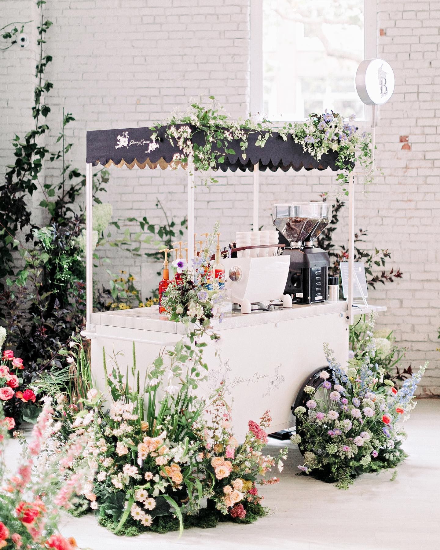 Coffee Cart Decorated with Flowers — Gig Harbor, WA — Blooming Espresso