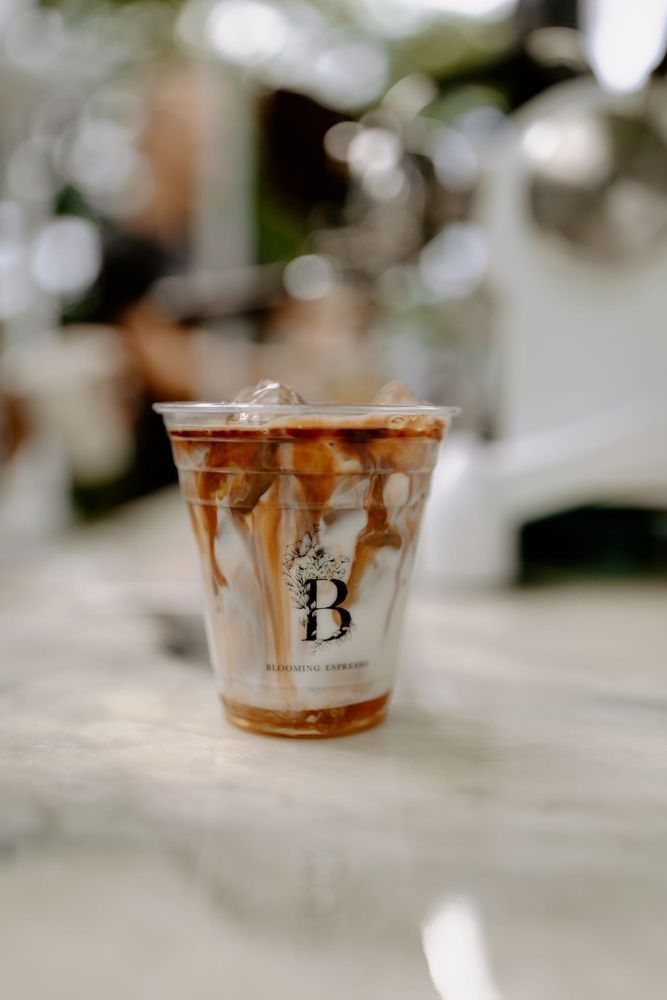 Customized Cup of Iced Coffee — Gig Harbor, WA — Blooming Espresso