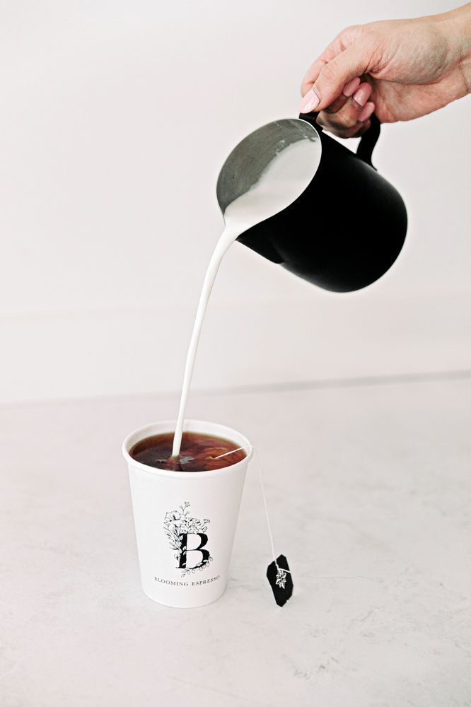 Pouring Milk into a Cup of Coffee — Gig Harbor, WA — Blooming Espresso