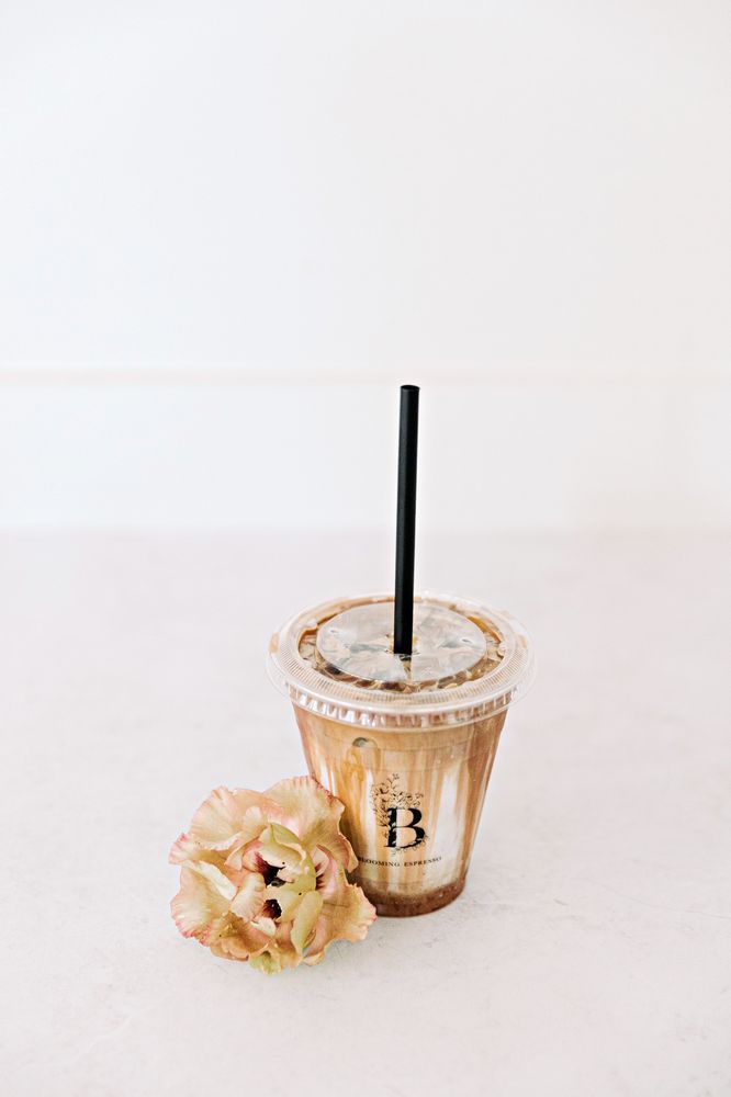Coffee with Straw and Flower — Gig Harbor, WA — Blooming Espresso