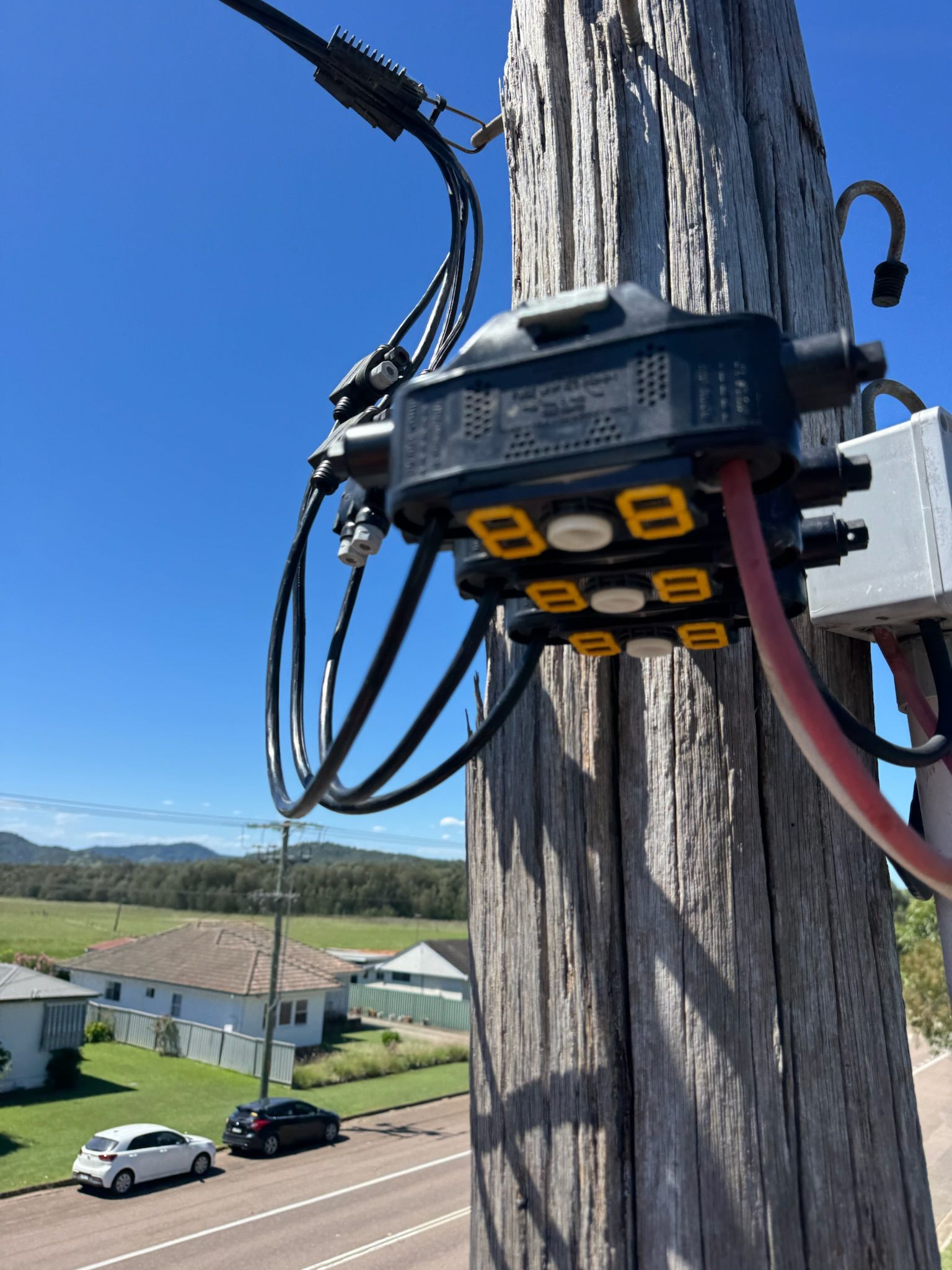 Voltage connections on a pole — DMP Electrical Contractors In Port Stephens, NSW
