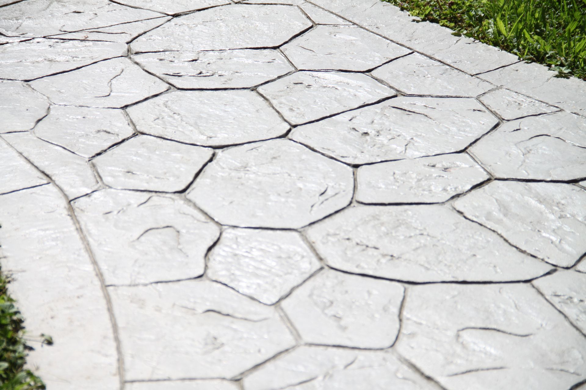 A concrete driveway with a wooden fence in the background.