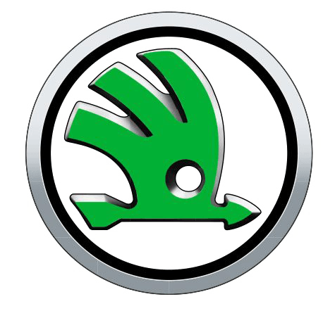 Il logo della skoda è una mano verde in un cerchio argentato.