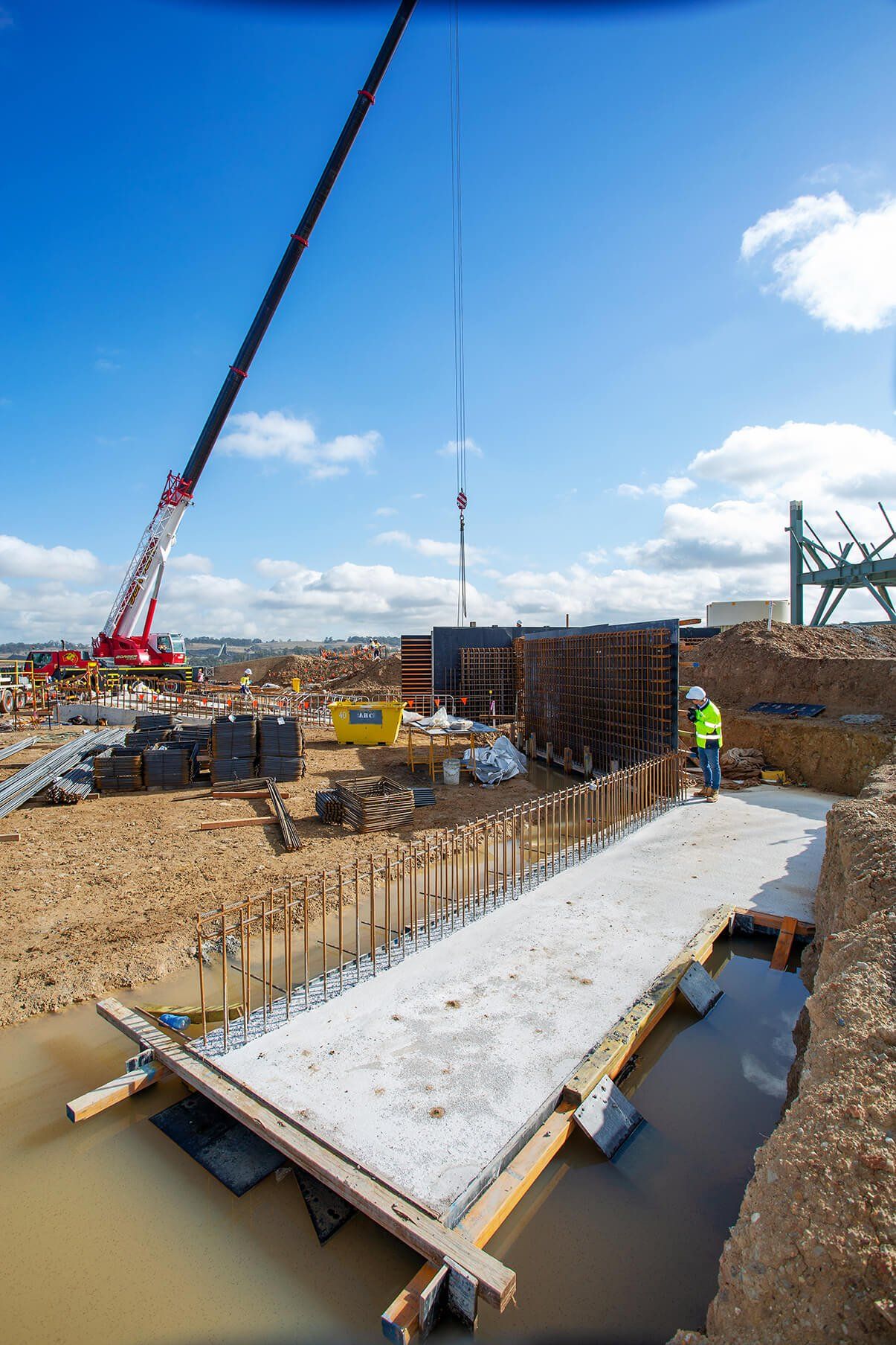 concrete flooring on construction site