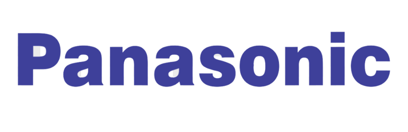 The panasonic logo is blue and white on a white background The panasonic logo is blue and white on a white background