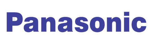 The panasonic logo is blue and white on a white background The panasonic logo is blue and white on a white background