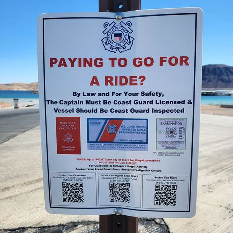 United States Coast Guard launch ramp sign Lake Mead  Nevada 