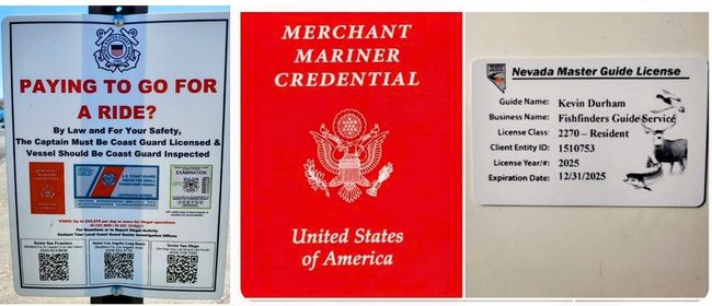 LICENSED USCG CAPTAIN & NEVADA MASTER GUIDE USCG 