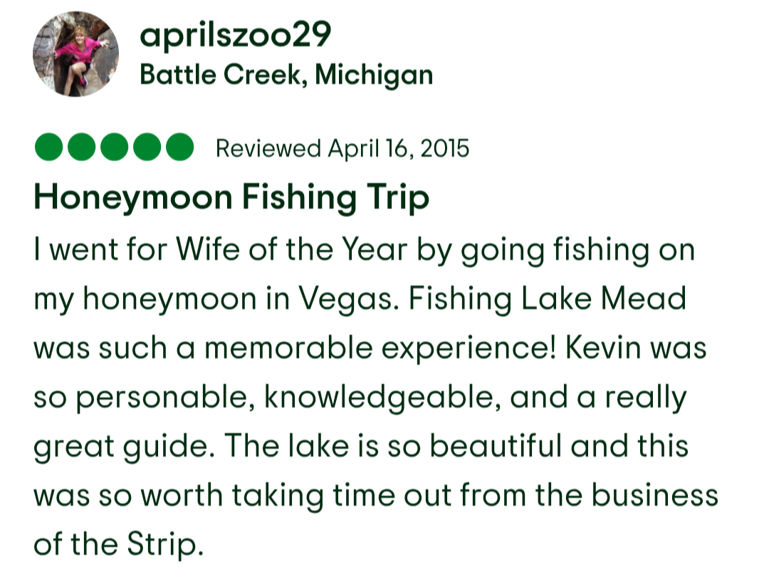 Las Vegas Honeymoon Fishing Trip