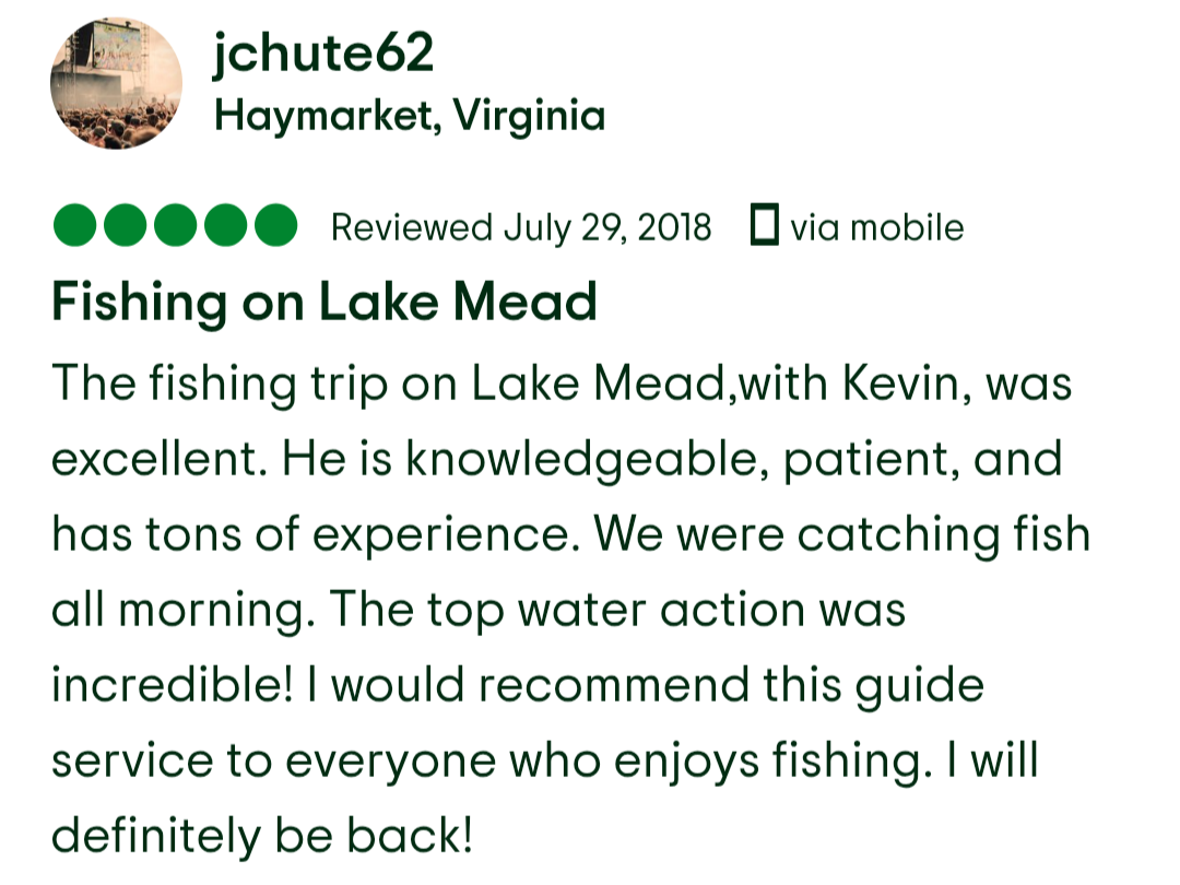 Fishing guides on Lake Mead 