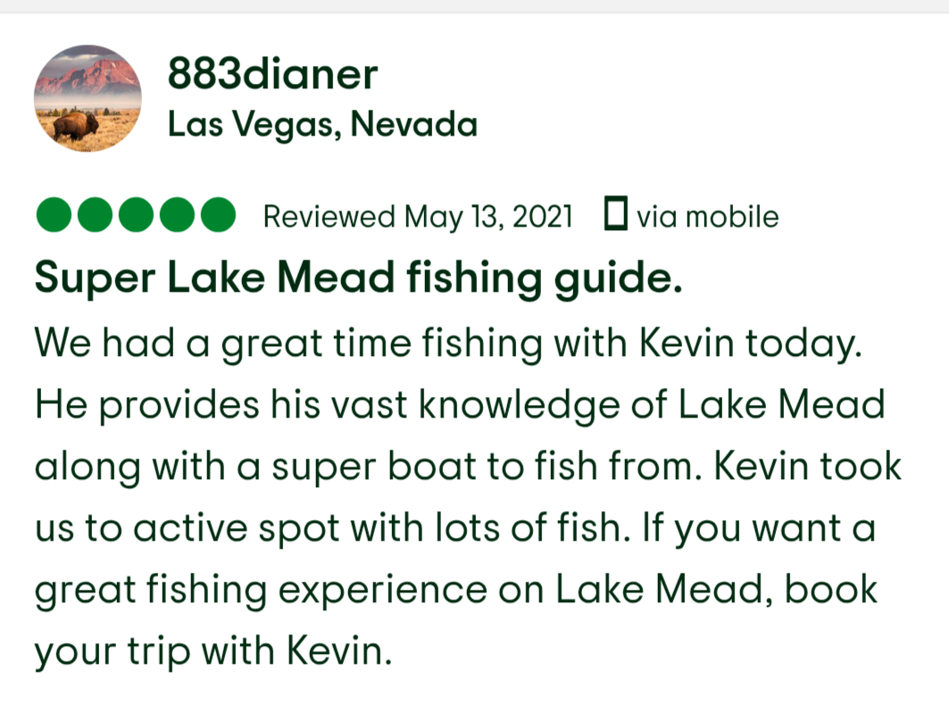 Lake Mead Fishing Charter Tour 