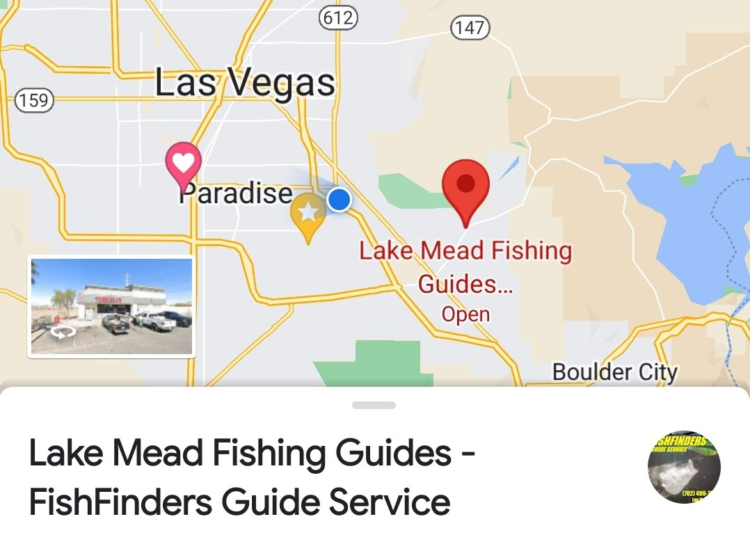 FishFinders Guide Service Lake mead Fishing Charters Map & Directions 