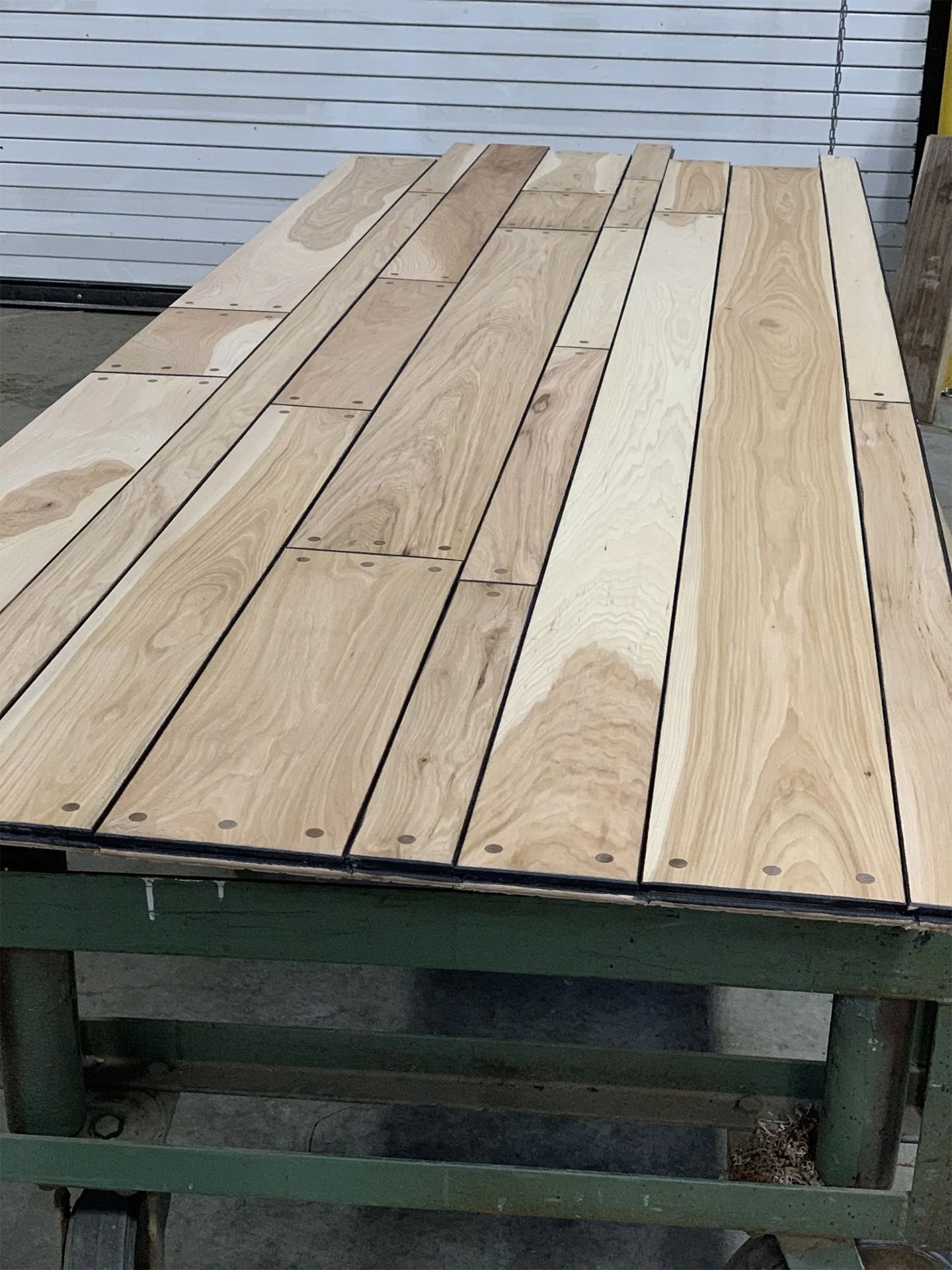 Pegged hickory hardwood flooring