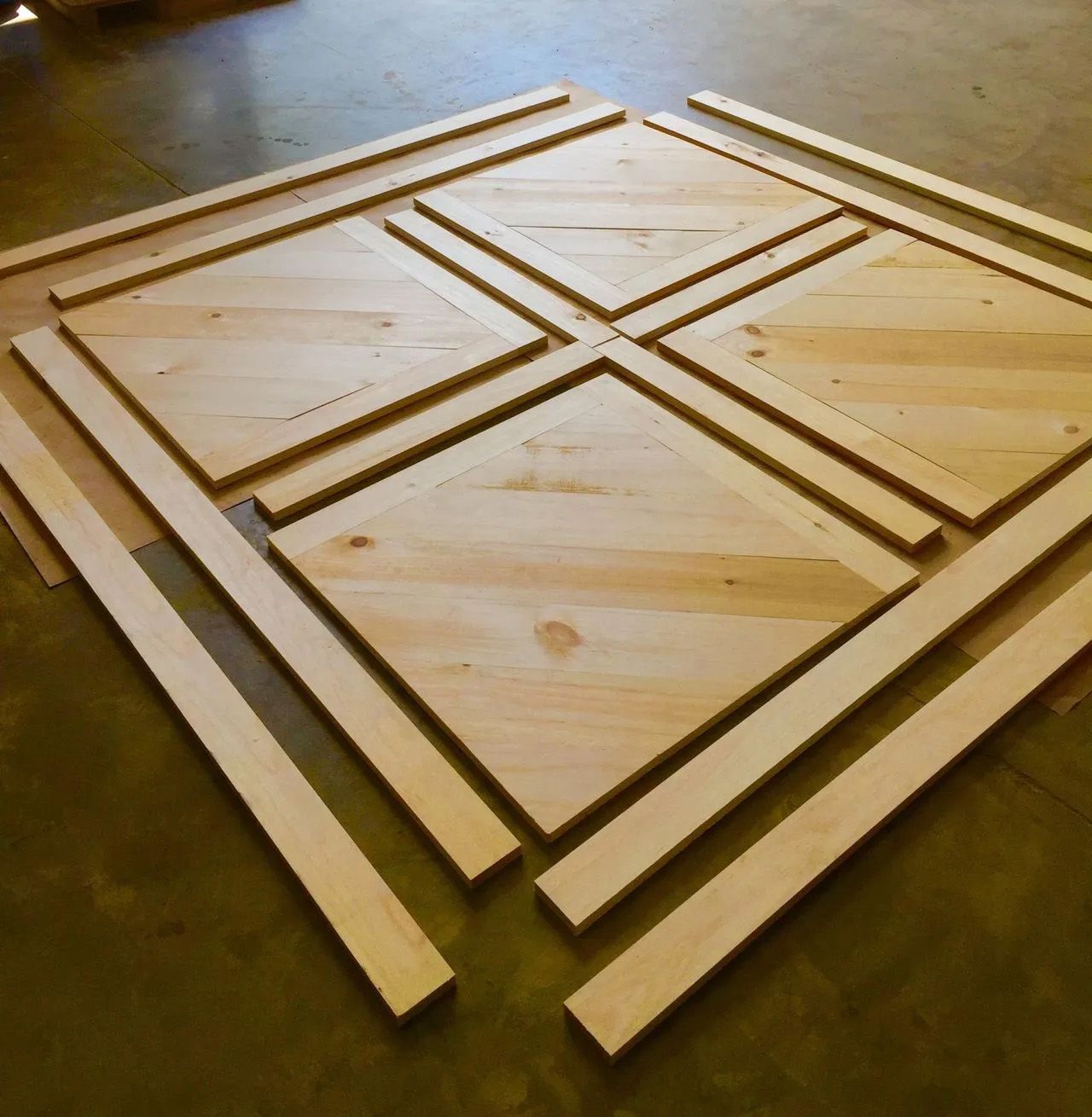 Parquet panel ready to be assembled