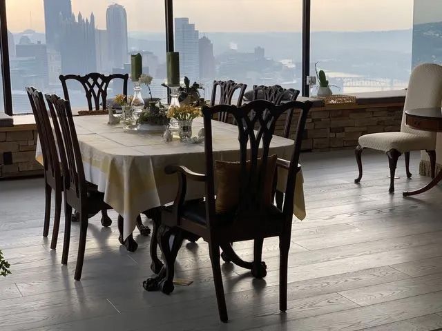 Wire-brushed hardwood flooring