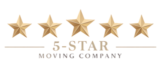 5 gold stars above “5-STAR MOVING COMPANY” logo on white background